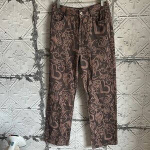 Brown heart Patterned Pants